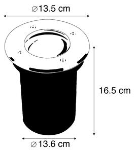 Modern csiszolt spot acél 13,5 cm IP67 - Basic Round