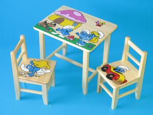 Gyermekasztal székekkel Hupikék törpikék + kis asztal ingyen !!!