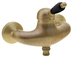 Sapho Sapho, KIRKÉ BLACK fali zuhanycsaptelep, fekete fogantyú, bronz, KI11NB