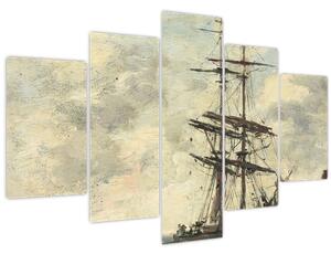 Kép - Eugène Boudin, Ship on the Touques, reprodukciók (150x105 cm)
