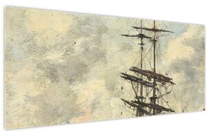 Kép - Eugène Boudin, Ship on the Touques, reprodukciók (120x50 cm)