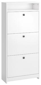 Homcom cipőtartó, 3 rekeszes, PAL, 60x24x132cm, fehér