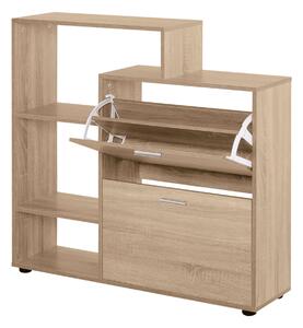 Homcom Cipőtartó belső és külső polcokkal, PAL, 101,5x25,5x98 cm, barna