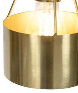 Vintage függesztett lámpa 4-lámpa egy sárgaréz gerendán - Willow