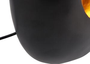 Design asztali lámpa fekete, arany belsővel, 36 cm - Cova