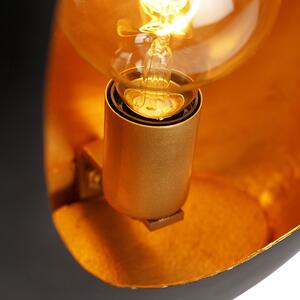 Design asztali lámpa fekete, arany belsővel, 36 cm - Cova