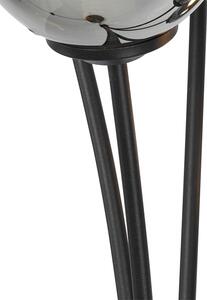 Modern állólámpa fekete 5-ös füstüveggel - Athén