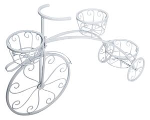KONDELA Kerékpár alakú RETRO virágcserép, fehér, PAVAR