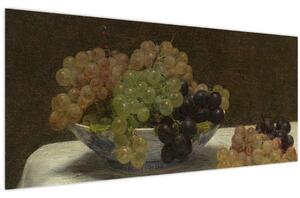 Kép - Henri Fantin-Latour, Still Life with Grapes and a Carnation, reprodukciók (120x50 cm)