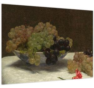Kép - Henri Fantin-Latour, Still Life with Grapes and a Carnation, reprodukciók (70x50 cm)
