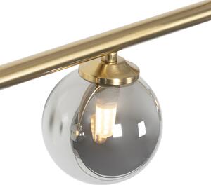 Modern függesztett lámpa, 100 cm, 5-ös, füstüveggel - Athén