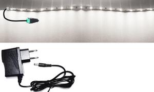 1m hosszú 14Wattos, kapcsoló nélküli, adapteres hidegfehér LED szalag szett (60db P2835 SMD LED)