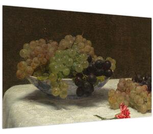 Kép - Henri Fantin-Latour, Still Life with Grapes and a Carnation, reprodukciók (90x60 cm)
