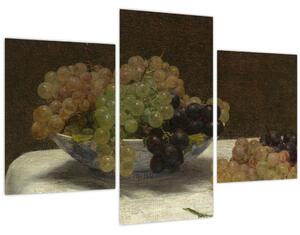 Kép - Henri Fantin-Latour, Still Life with Grapes and a Carnation, reprodukciók (90x60 cm)