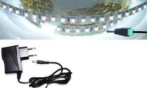 5m hosszú 31Wattos, kapcsoló nélküli, adapteres hidegfehér LED szalag (600db 2835 SMD LED)