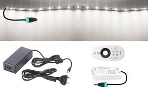 4m hosszú 42Wattos, RF 4 zónás FUT007 távirányítós, vezérlős, adapteres hidegfehér LED szalag (240db 2835 SMD LED)