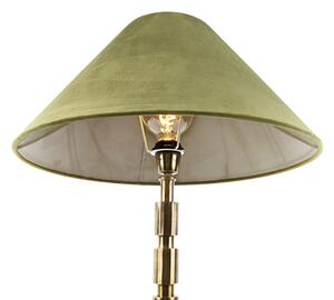 Art deco asztali lámpa velúr árnyalatú zöld 50 cm - Torre