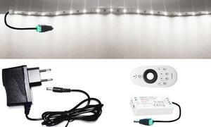 1m hosszú 6Wattos, RF 4 zónás FUT007 távirányítós, vezérlős, adapteres hidegfehér LED szalag (60db L2835 SMD LED)