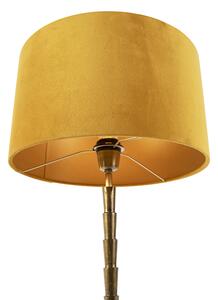 Art deco asztali lámpa bársony árnyalatú sárgával, 35 cm - Pisos
