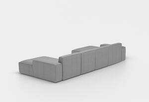 LUNGO medium U alakú ülőgarnitúra, 342x73x165, steel