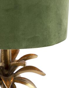 Art deco asztali lámpa bársony árnyalatú zöld, 25 cm - Areka