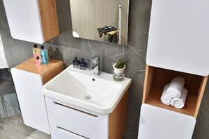 Fürdőszoba Bútor Szett, MDF, Torch Fehér / Tölgy, 57 cm, 6 darab