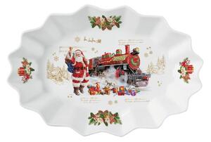 Porcelán ovális tálca - 30x20,5x5cm - Christmas Memories