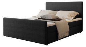 SICALA kárpitozott boxspring ágy, 200x120, black