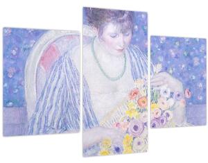 Kép - Frederick Carl Frieseke, The Basket of Flowers, reprodukciók (90x60 cm)