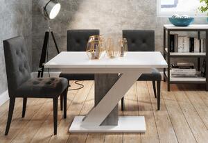 SEVA étkezőasztal, 80x75x80, fehér fényű/beton