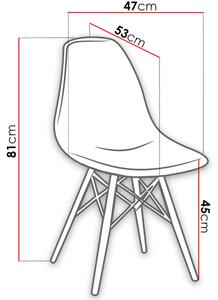 FIORET étkező szék, 47x81x53, fekete