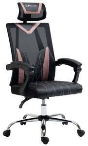 Vinsetto ergonomikus Irodai Forgószék, 58x62,5x112-120cm, Fekete/Rózsaszín