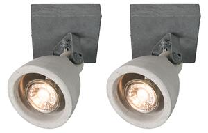 2 ipari folt készlet szürke beton 1-lámpa - Kréta