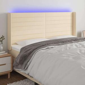 VidaXL Ágyfejtámla - LED-es - Krémszínű - 163cm