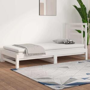 VidaXL fehér tömör fenyőfa kihúzható kanapéágy 2 x (90 x 200) cm