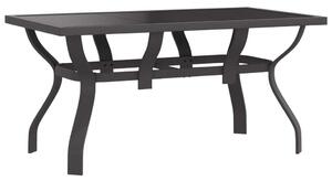 VidaXL szürke és fekete acél és üveg kerti asztal 140x70x70 cm