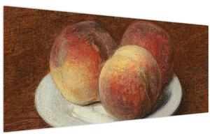 Kép - Henri Fantin-Latour, Three Peaches on a Plate, reprodukciók (120x50 cm)