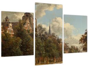 Kép - Jan van der Heyden, View Down a Dutch Canal, reprodukciók (90x60 cm)
