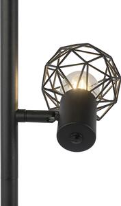 Design állólámpa fekete 3 lámpával állítható - Háló
