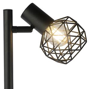 Design állólámpa fekete 3 lámpával állítható - Háló