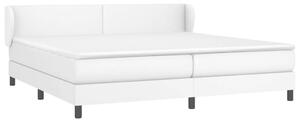 VidaXL fehér műbőr rugós ágy matraccal 200 x 200 cm