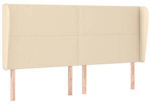 VidaXL Krémszínű Szövet Fejtámla Szárnyakkal - 163x23x118/128cm