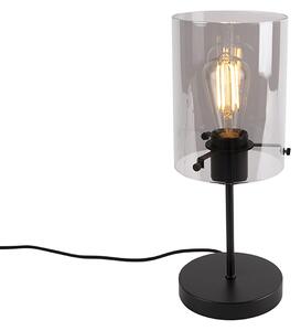 Design asztali lámpa fekete alapfelszereltséggel füstüveggel - Dome