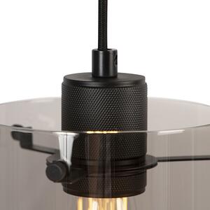 Design függőlámpa fekete füstüveggel, 3 lámpával - Dome