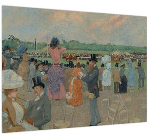 Üveg kép - Jean-Louis Forain, The Races at Longchamp, reprodukciók (70x50 cm)