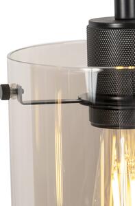 Design függőlámpa fekete füstüveggel 4-lámpával - Dome