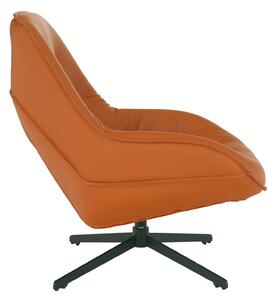 Luxus forgó fotel, ekobőr narancssárga/fém, JAELYN