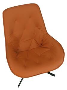 Luxus forgó fotel, ekobőr narancssárga/fém, JAELYN