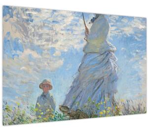 Kép - Claude Monet, Woman with a Parasol - Madame Monet and Her Son, reprodukciók (90x60 cm)