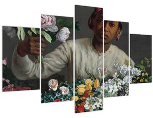 Kép - Frédéric Bazille, Young Woman with Peonies, reprodukciók (150x105 cm)